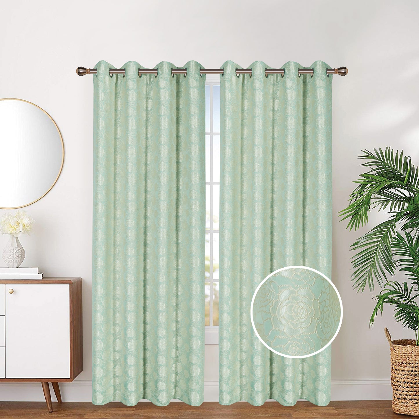 81029 Rose Jacquard window curtain