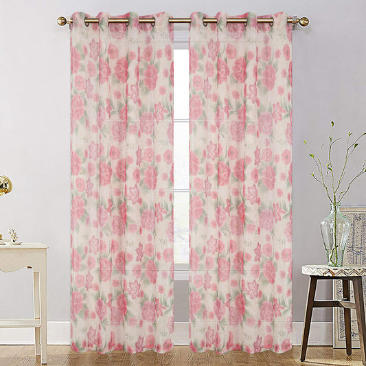 81019 Floral Sheer window curtain