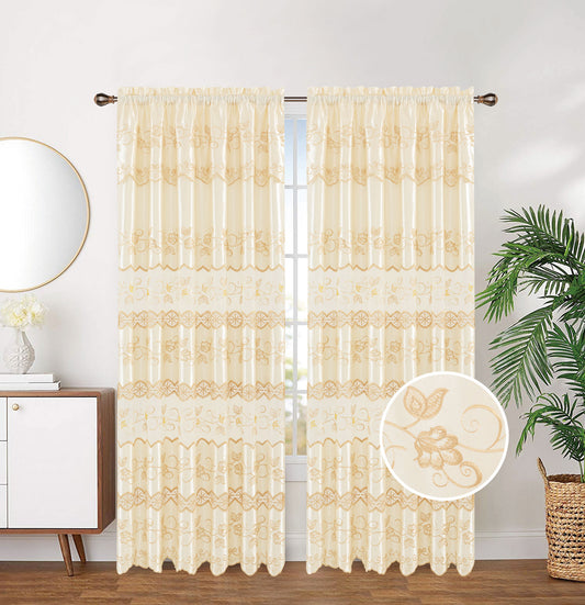 81039 Embroidery window curtain