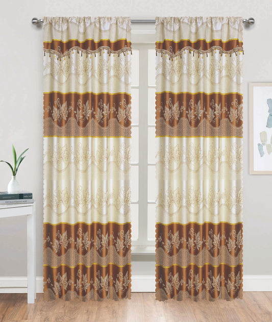81030 Floral silky window curtain