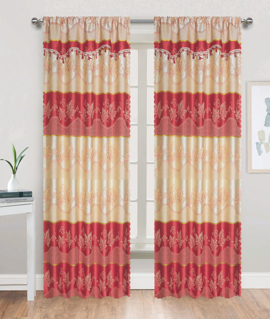 81030 Floral silky window curtain